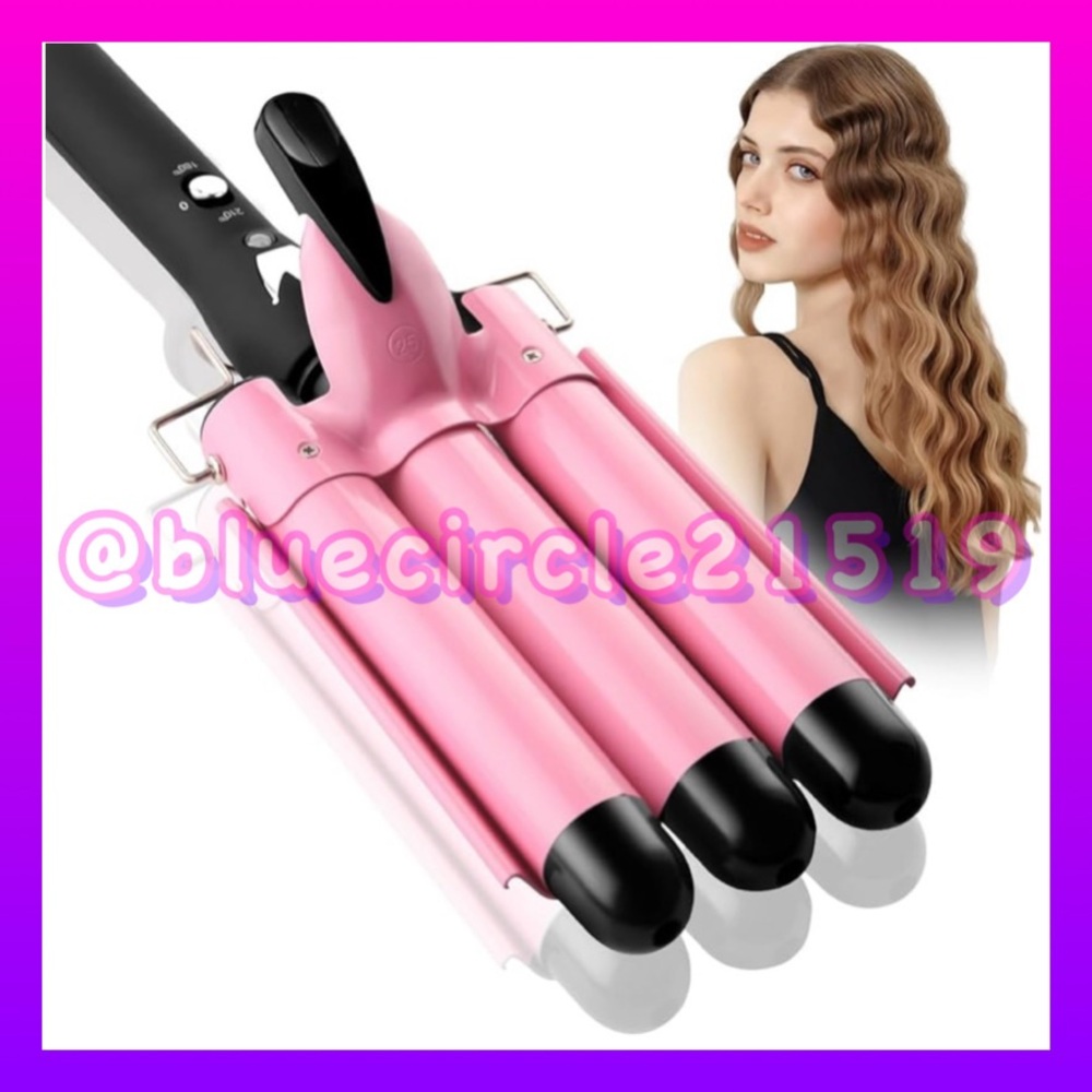Aleath 3 Ceramic Barrel Curling Iron Adjustable Temperature 1 Inch Size Pink